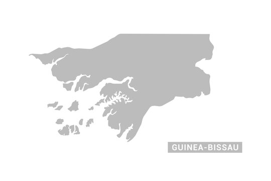 Guinea-Bissau map - Minimal Flat Vector Illustration in Black and Gray, Isolated on White Background, Ideal for Infographics, Educational Use, Reports, and Presentations.
