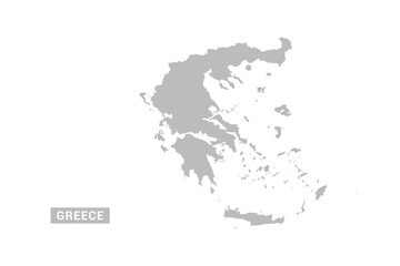 Fototapeta premium Greece map - Minimal Flat Vector Illustration in Black and Gray, Isolated on White Background, Ideal for Infographics, Educational Use, Reports, and Presentations.