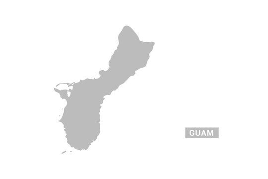 Guam map - Minimal Flat Vector Illustration in Black and Gray, Isolated on White Background, Ideal for Infographics, Educational Use, Reports, and Presentations.