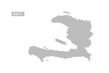 Fototapeta premium Haiti map - Minimal Flat Vector Illustration in Black and Gray, Isolated on White Background, Ideal for Infographics, Educational Use, Reports, and Presentations.