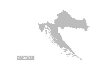 Obraz premium Croatia map - Minimal Flat Vector Illustration in Black and Gray, Isolated on White Background, Ideal for Infographics, Educational Use, Reports, and Presentations.