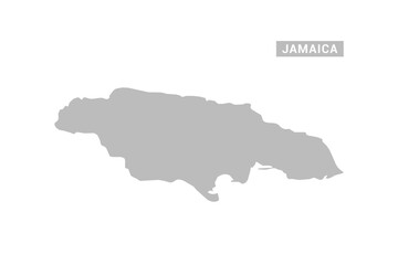 Fototapeta premium Jamaica map - Minimal Flat Vector Illustration in Black and Gray, Isolated on White Background, Ideal for Infographics, Educational Use, Reports, and Presentations.
