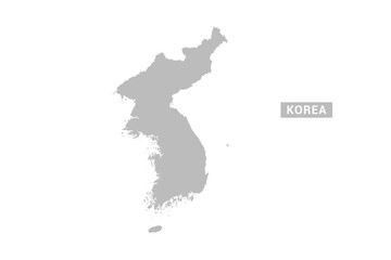 Obraz premium Korea, Republic of map - Minimal Flat Vector Illustration in Black and Gray, Isolated on White Background, Ideal for Infographics, Educational Use, Reports, and Presentations.