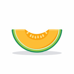 Cartoon melon slice isolated. Healthy food illustration.