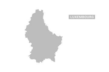 Obraz premium Luxembourg map - Minimal Flat Vector Illustration in Black and Gray, Isolated on White Background, Ideal for Infographics, Educational Use, Reports, and Presentations.