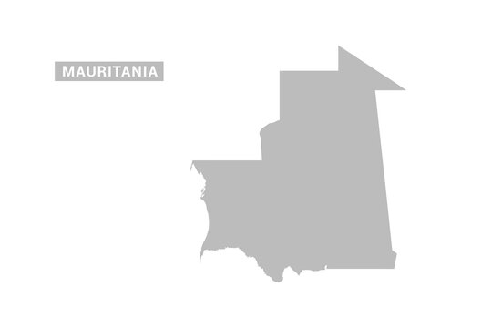 Mauritania map - Minimal Flat Vector Illustration in Black and Gray, Isolated on White Background, Ideal for Infographics, Educational Use, Reports, and Presentations.