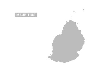 Mauritius map - Minimal Flat Vector Illustration in Black and Gray, Isolated on White Background, Ideal for Infographics, Educational Use, Reports, and Presentations. © Whatever