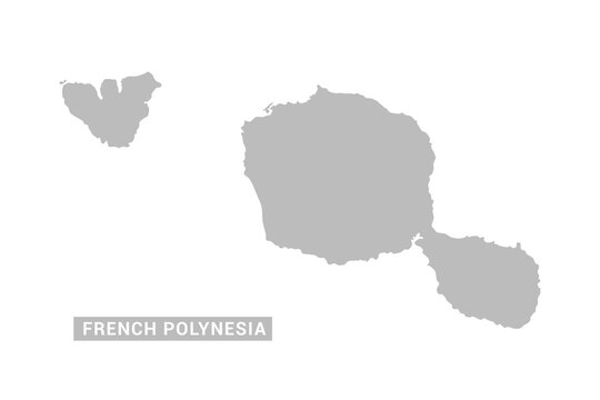 French Polynesia map - Minimal Flat Vector Illustration in Black and Gray, Isolated on White Background, Ideal for Infographics, Educational Use, Reports, and Presentations.