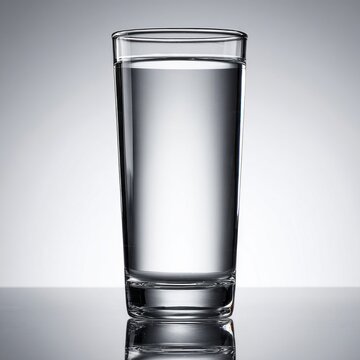 A glass of water is sitting on a table