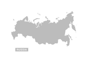 Obraz premium Russia map - Minimal Flat Vector Illustration in Black and Gray, Isolated on White Background, Ideal for Infographics, Educational Use, Reports, and Presentations.