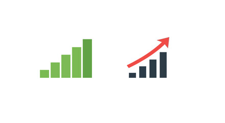 Fototapeta premium Growth and financial success visualized with arrows charts and money icons