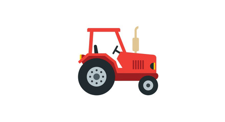 Naklejka premium red tractor isolated on white background
