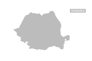 Obraz premium Romania map - Minimal Flat Vector Illustration in Black and Gray, Isolated on White Background, Ideal for Infographics, Educational Use, Reports, and Presentations.