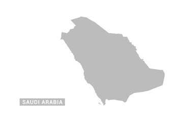 Obraz premium Saudi Arabia map - Minimal Flat Vector Illustration in Black and Gray, Isolated on White Background, Ideal for Infographics, Educational Use, Reports, and Presentations.