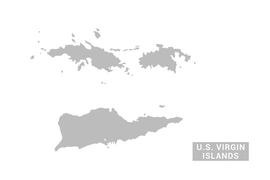 U.S. Virgin Islands map - Minimal Flat Vector Illustration in Black and Gray, Isolated on White Background, Ideal for Infographics, Educational Use, Reports, and Presentations.