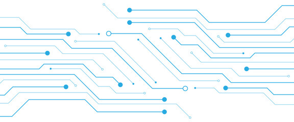 Abstract white blue digital technology futuristic circuit board background design. Technology dots lines connect network background. © NATOK 2.0