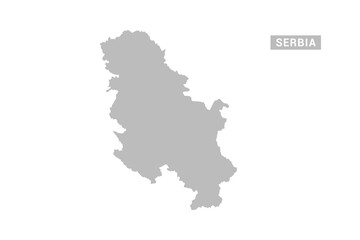 Obraz premium Serbia map - Minimal Flat Vector Illustration in Black and Gray, Isolated on White Background, Ideal for Infographics, Educational Use, Reports, and Presentations.