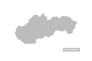 Fototapeta premium Slovakia map - Minimal Flat Vector Illustration in Black and Gray, Isolated on White Background, Ideal for Infographics, Educational Use, Reports, and Presentations.