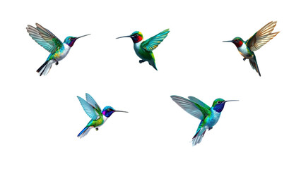 Obraz premium a collection of colorful and beautiful hummingbird species