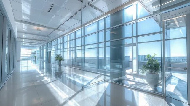 Footage spacious room filled with sunlight, featuring a potted plant