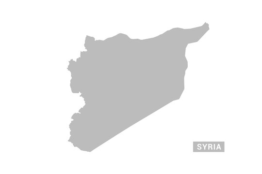 syria map - Minimal Flat Vector Illustration in Black and Gray, Isolated on White Background, Ideal for Infographics, Educational Use, Reports, and Presentations.