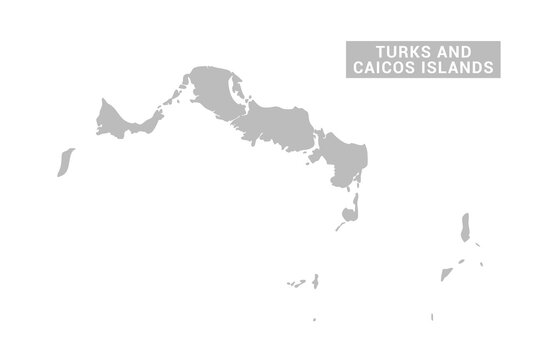 Turks and Caicos Islands map - Minimal Flat Vector Illustration in Black and Gray, Isolated on White Background, Ideal for Infographics, Educational Use, Reports, and Presentations.