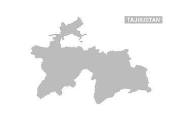 Fototapeta premium Tajikistan map - Minimal Flat Vector Illustration in Black and Gray, Isolated on White Background, Ideal for Infographics, Educational Use, Reports, and Presentations.