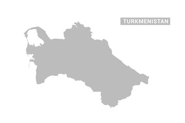 Obraz premium Turkmenistan map - Minimal Flat Vector Illustration in Black and Gray, Isolated on White Background, Ideal for Infographics, Educational Use, Reports, and Presentations.
