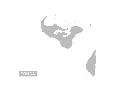 Tonga map - Minimal Flat Vector Illustration in Black and Gray, Isolated on White Background, Ideal for Infographics, Educational Use, Reports, and Presentations.