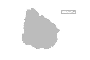 Obraz premium Uruguay map - Minimal Flat Vector Illustration in Black and Gray, Isolated on White Background, Ideal for Infographics, Educational Use, Reports, and Presentations.
