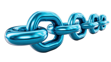 Fototapeta premium The Metallic Blue Chain: A close-up view of a vibrant, metallic blue chain, symbolizing strength, connection, and interconnectedness, conveying concepts of unity and security.
