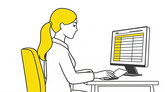 Bookkeeping Data Entry Accounting Interface Animation