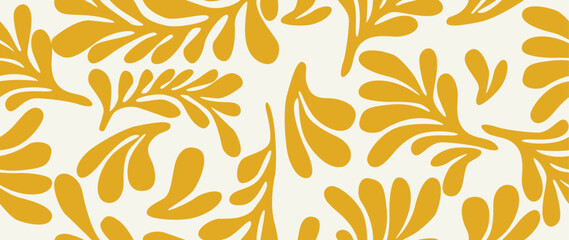 Vector seamless background. Minimalistic abstract floral pattern. Modern print. Ideal for textile design, screensavers, covers, cards, invitations and posters.