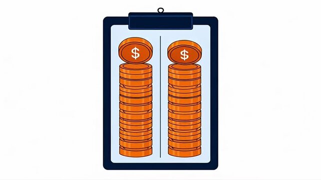 Tax calculation and budget planning, financial loan management, accounting company income and expense Financial Animation