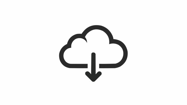 Cloud with downward pointing arrow icon.