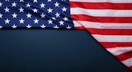 Fototapeta premium Stars and Stripes on Blue Background, Celebrating American Patriotism and National Pride in Unity