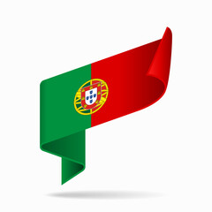 Portuguese flag ribbon icon for patriotic, cultural, or national-themed designs. Vector illustration.