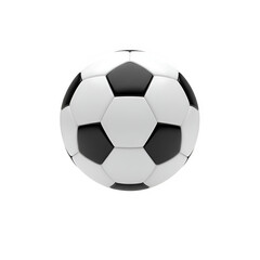 White soccer ball with black accents, clean realistic sports object for design, advertising, and digital use, isolated on white or transparent background. PNG format.