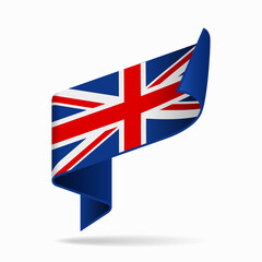 British flag ribbon icon for patriotic, cultural, or national-themed designs. Vector illustration.