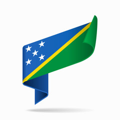 Solomon Islands flag ribbon icon for patriotic, cultural, or national-themed designs. Vector illustration.