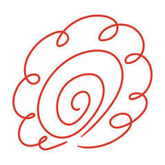 Illustration of a red simple Hanamaru mark