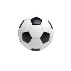Fototapeta premium White soccer ball with black accents, clean realistic sports object for design, advertising, and digital use, isolated on white or transparent background. PNG format.