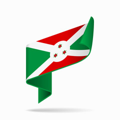 Burundian flag ribbon icon for patriotic, cultural, or national-themed designs. Vector illustration.