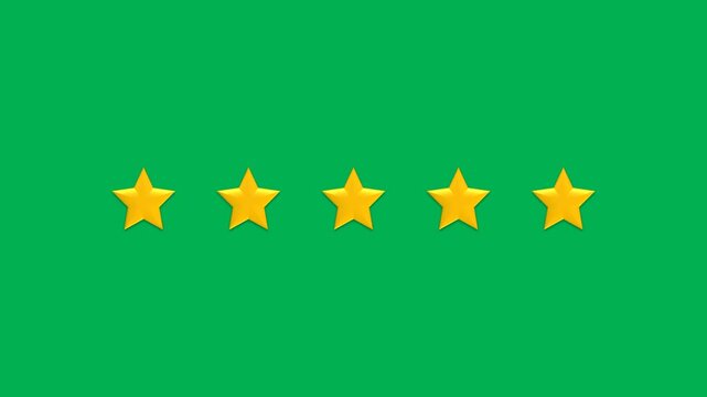 Two Stars Customer Rating Animation Green Screen for Feedback and Reviews