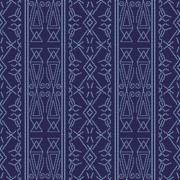 Contemporary Tribal Dot Matrix Seamless Pattern