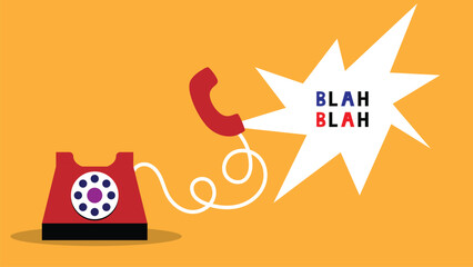 Fototapeta premium Calling and Talking on a Retro Rotary Phone. Vintage communication electronic devices, history of technology vector art