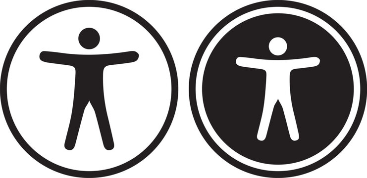 Set of accessibility icons representing universal access and inclusion simple vector graphics for web and print design
