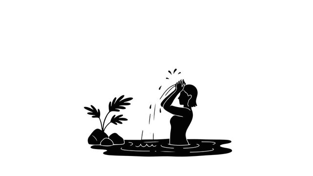 Silhouette Shower Bath Icon Design