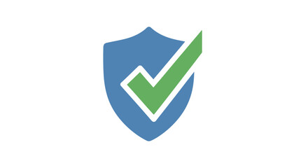 Shield with green check mark.