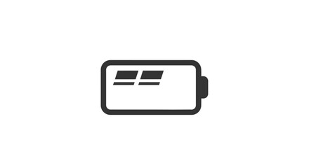 Simple Black and White Battery Icon.